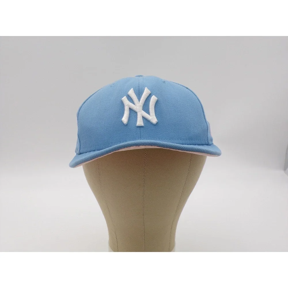 New Era 59FIFTY New York Yankees Hat Blue Pink 1996 World Series Fitted 7 3/8